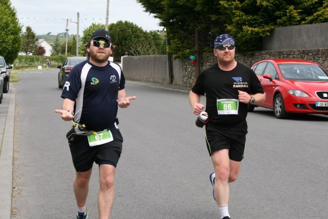 Brian and myself coming into Tullaroan village t the end of the first loop. I might be a little traumatised at this stage.