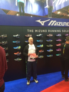 Posing in front of the Mizuno stand in my Mizunos!